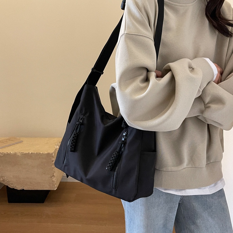 حقيبة قماش بأربعة ألوان مع سحابات جانبية