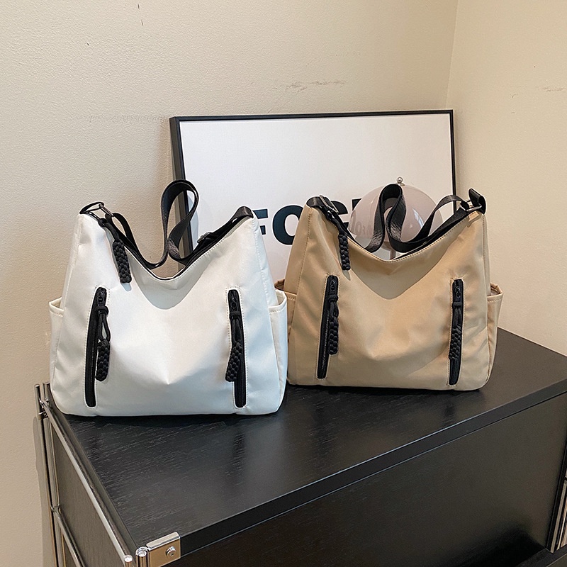 حقيبة قماش بأربعة ألوان مع سحابات جانبية