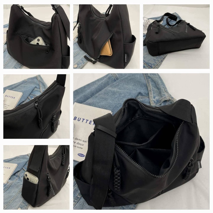 حقيبة قماش بأربعة ألوان مع سحابات جانبية