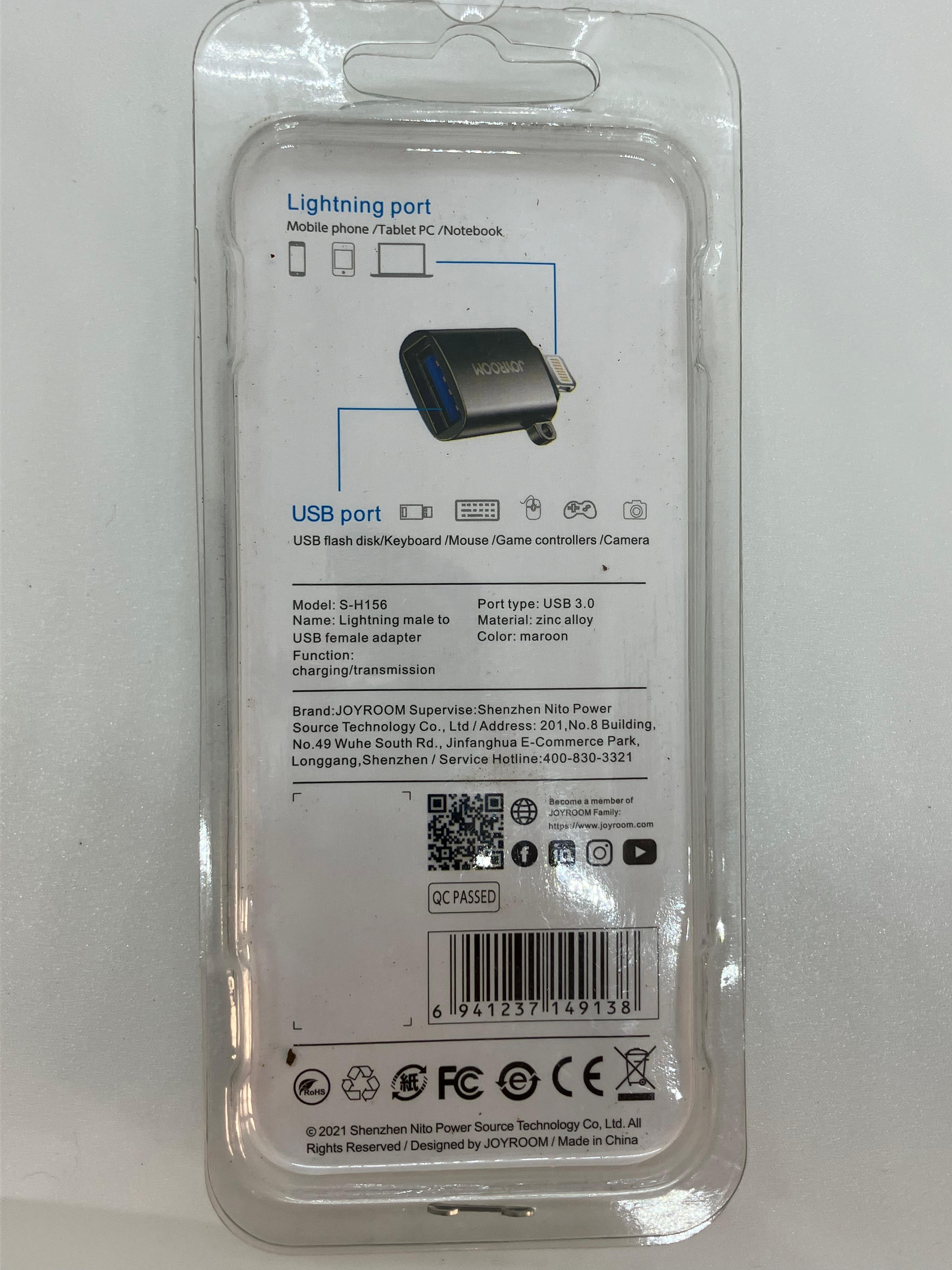 Lightning male to USB female adapter  OTG adapter, high compatibility.