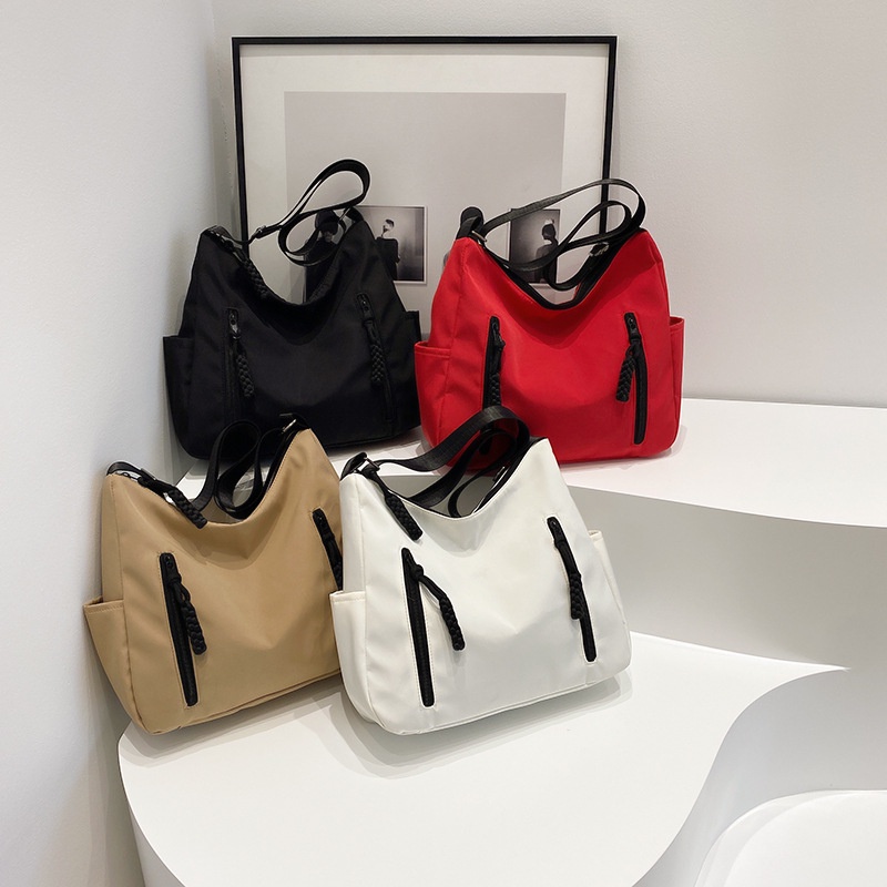 حقيبة قماش بأربعة ألوان مع سحابات جانبية