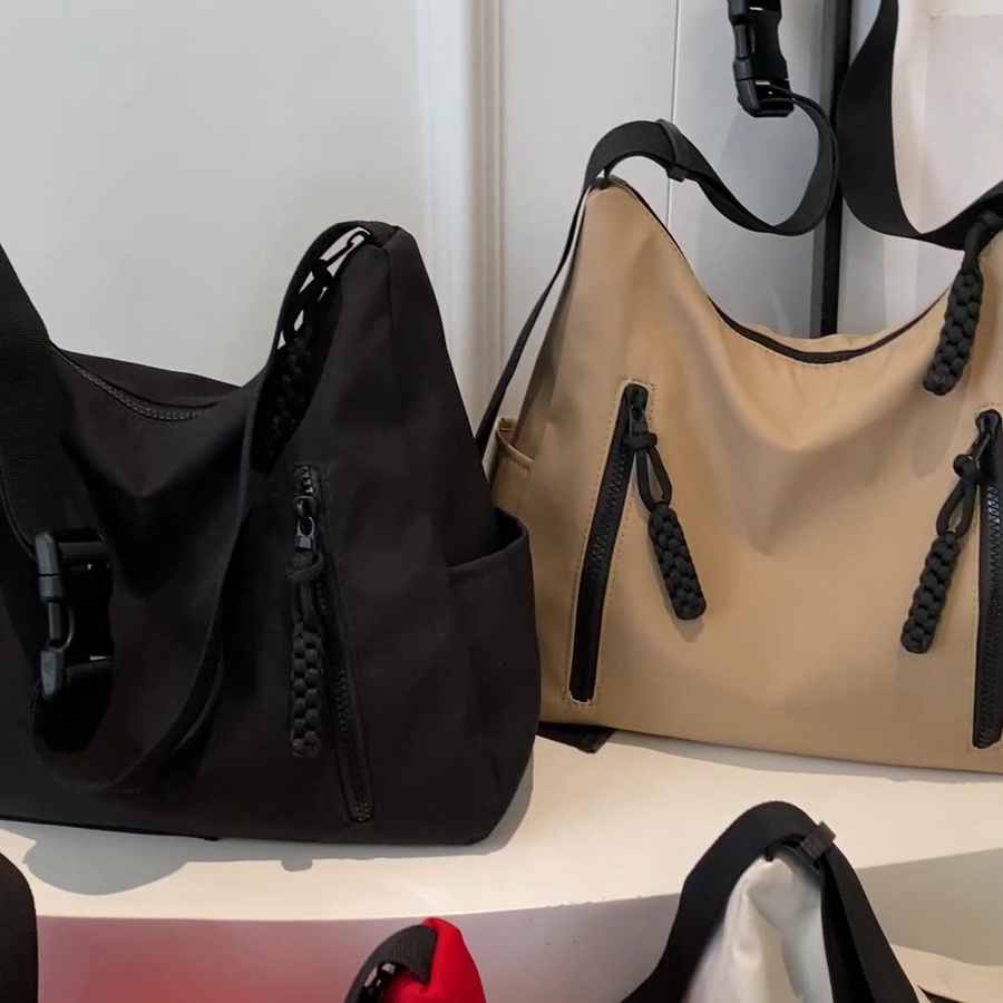 حقيبة قماش بأربعة ألوان مع سحابات جانبية