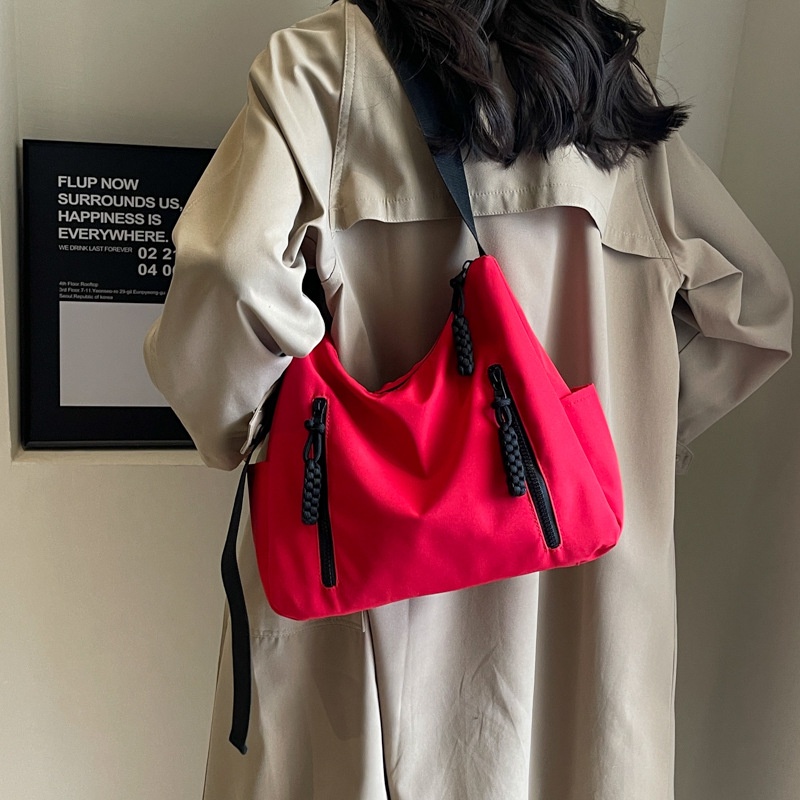 حقيبة قماش بأربعة ألوان مع سحابات جانبية