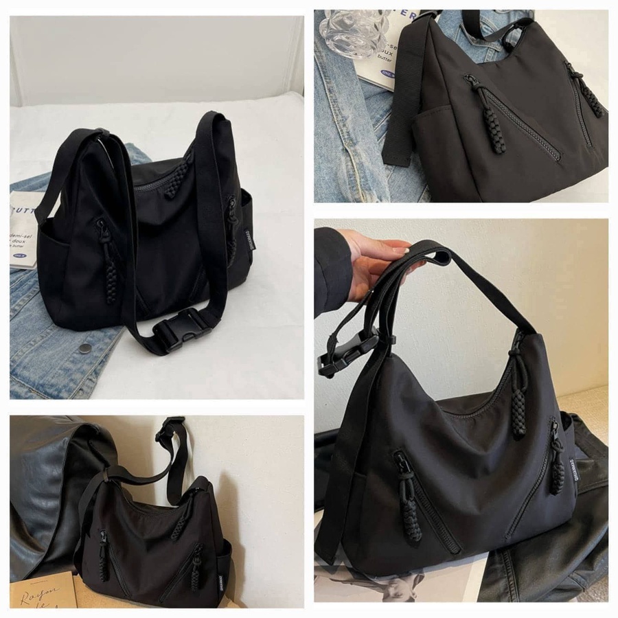 حقيبة قماش بأربعة ألوان مع سحابات جانبية